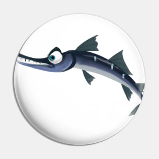 Cute Barracuda Drawing Pin