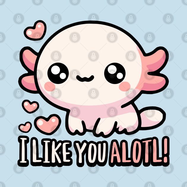 I Like You Alotl! Cute Axolotl Puns by Cute And Punny