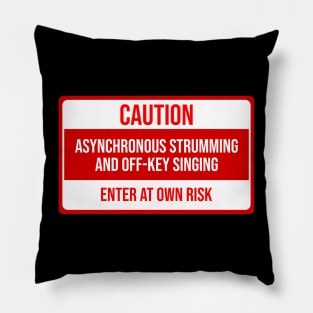 Funny Ukulele Band Warning Label Pillow