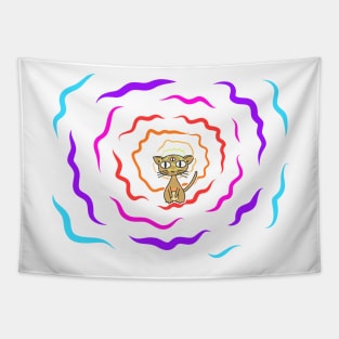 Psychic Hypno Cat Third Eye Power Tapestry