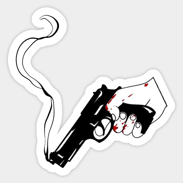 Steamy Pistol Sketch Holding Gun Sticker Teepublic Hand holding gun drawing reference and sketches for artists. steamy pistol sketch