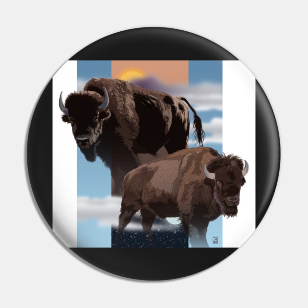 Bison Pin by HendricksonDraw