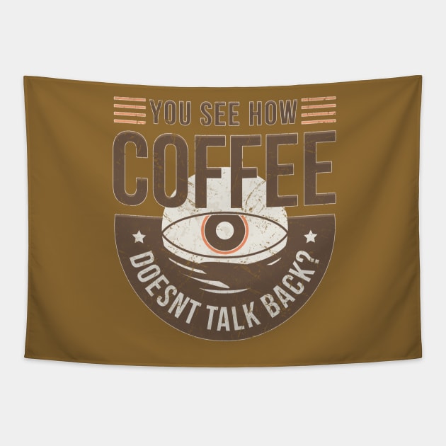 Nerdy Tee - Coffee Talk Back Tapestry by KennefRiggles