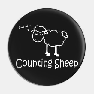 Counting Sheep White Pin