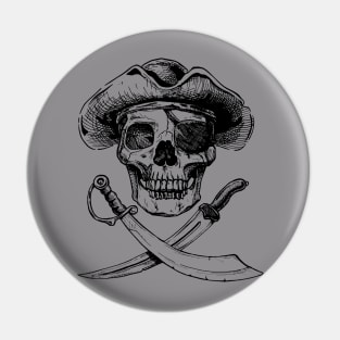 Pirate Skull and Swords Pin