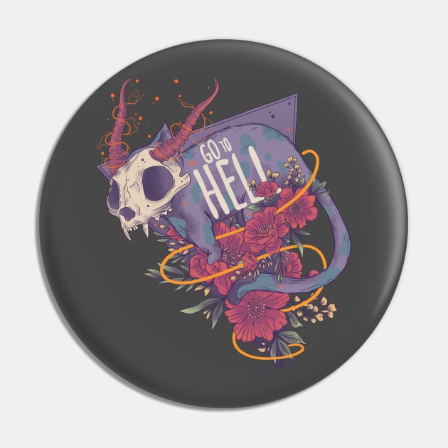 Go to Hell Kitten Pin by Jess Adams