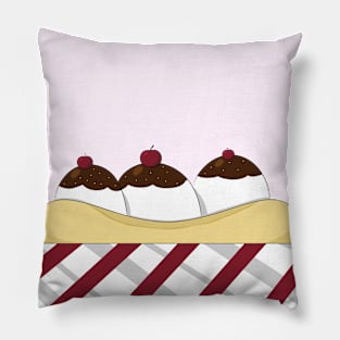 Banana Split with Cherries and Sprinkles Pillow