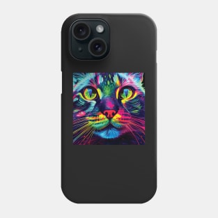 Cat in Neon Colours Phone Case