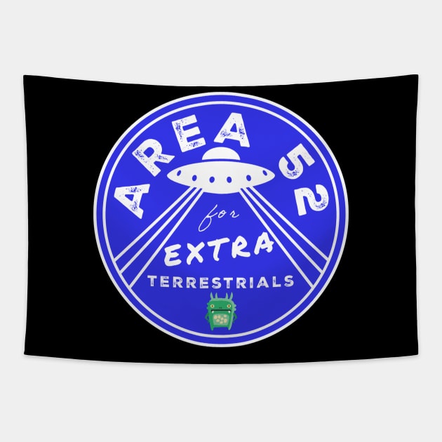 AREA 52 for EXTRA-terrestrials (blue) Tapestry by Tripnotic