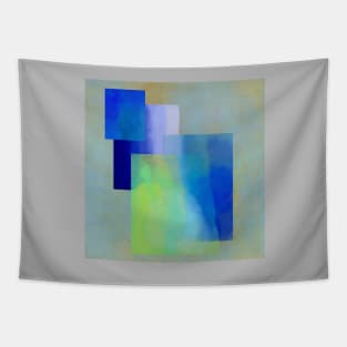 Blue And Green Abstract Watercolor Blocks Tapestry