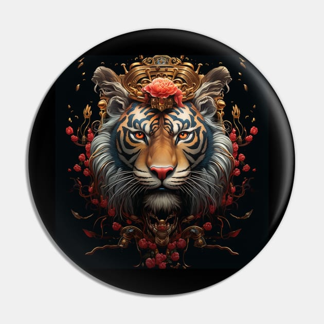 A striking tiger head art piece Pin by Love of animals