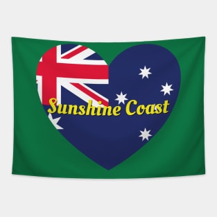 Sunshine Coast QLD Australia Australian Flag Heart Tapestry