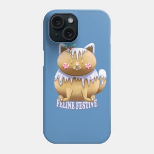 Feline Festive gingerbread cat Phone Case