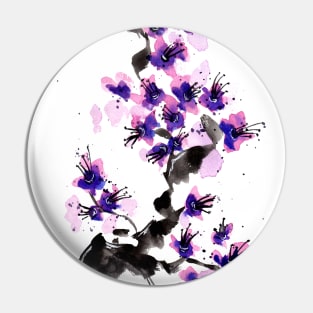 Purple Cherry Blossoms Pin