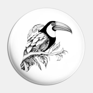 Toucan Wild Animal Nature Illustration Art Tattoo Pin