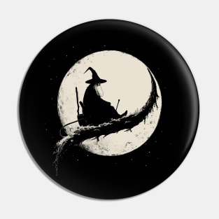 Fantasy Moon Wizard Pin