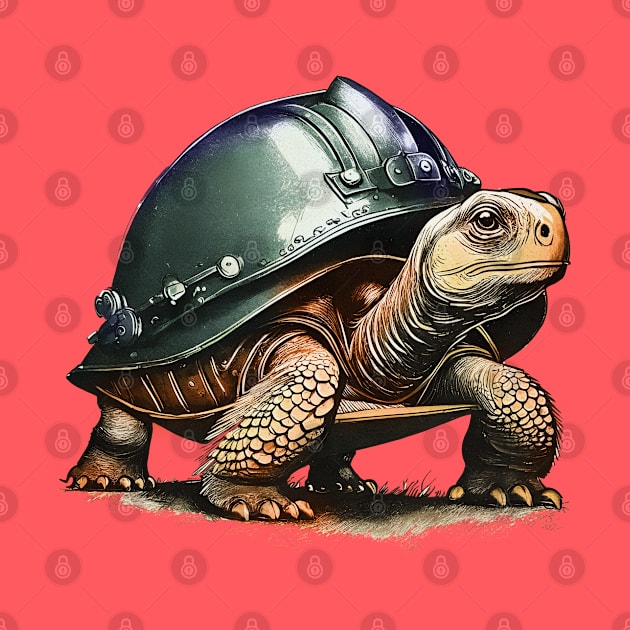 Tortoise with Helmet by Midcenturydave