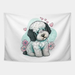 Valentines sheepadoodle pup - a Furr-fect valentine gift for your dog-loving pet lover Tapestry