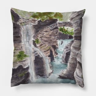 Watkins Glen NY State Park - Gorge Trail Waterfall Pillow