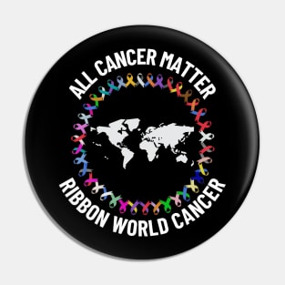 All Cancer Matters Survivors Awareness Fight Ribbon World Support Pin