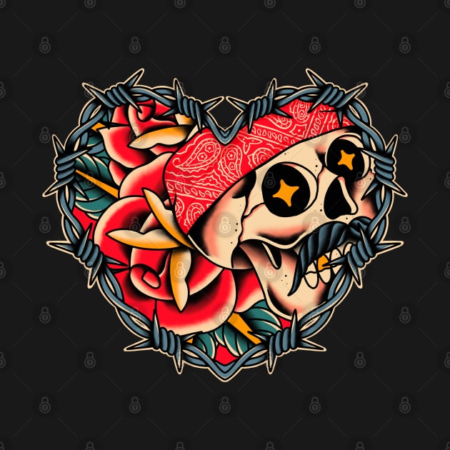 Skull rock rose by ILLUSTRA.13