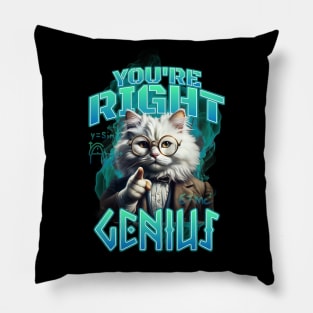 Cat Lovers - You Are Right Genius Pillow