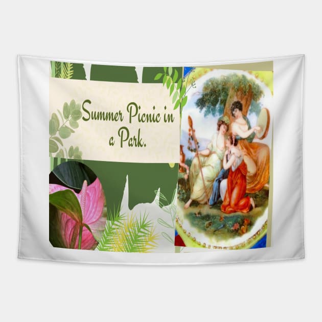 Park picnic Tapestry by Designs and Dreams