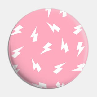 White and Pink Lightning Bolts Pattern Pin