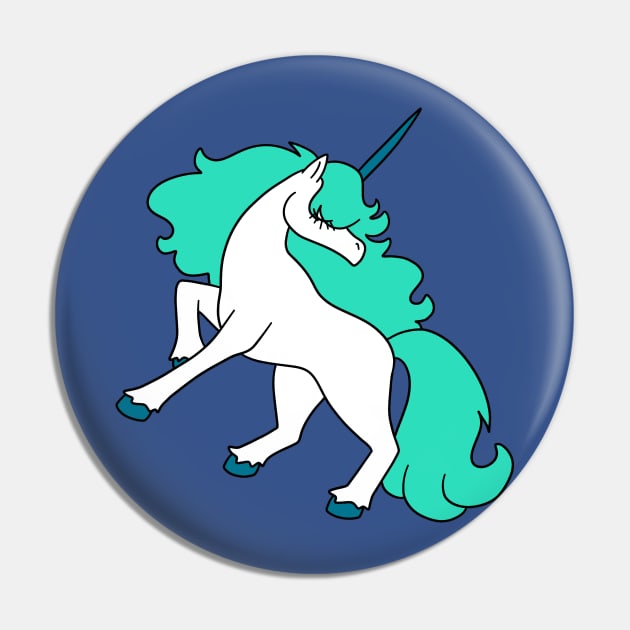 Blue-Green Haired Unicorn Pin by saradaboru