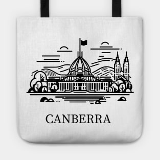 canberra line art illustration Tote