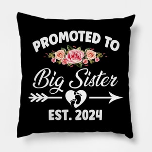 Promoted to Big Sister Est 2024 Pregnancy Announcement Pillow