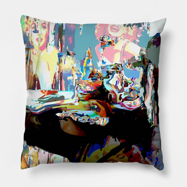 Marilyn Monroe Surreal Abstract Pillow by Knowlageboss