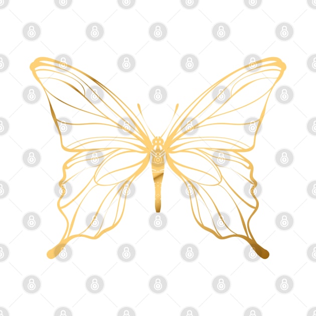 Gold Butterfly by OKUR Creative