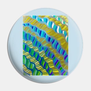 Waves of Blue, Yellow & Green Pin