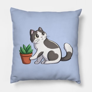 Cat Pushing Down Plant Pillow