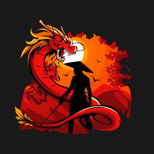 Man fighting serpent. T-Shirt