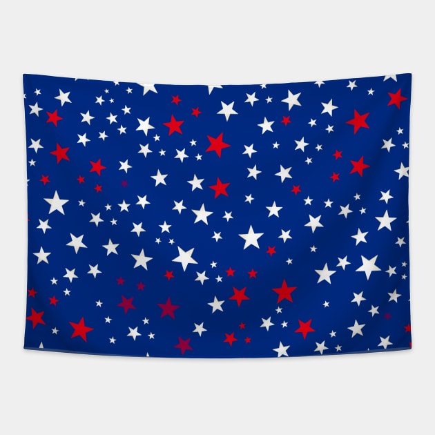 Shining white red stars Usa flag design Tapestry by GULSENGUNEL