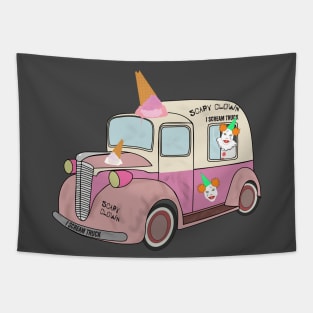 Scary clown I scream truck Tapestry