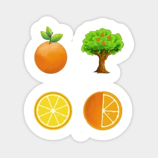 Orange tree pattern Magnet