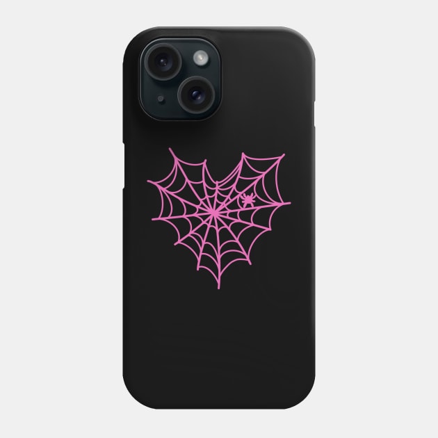 Pink Spidey web, girl spider web, adorable spider, love Phone Case by PrimeStore