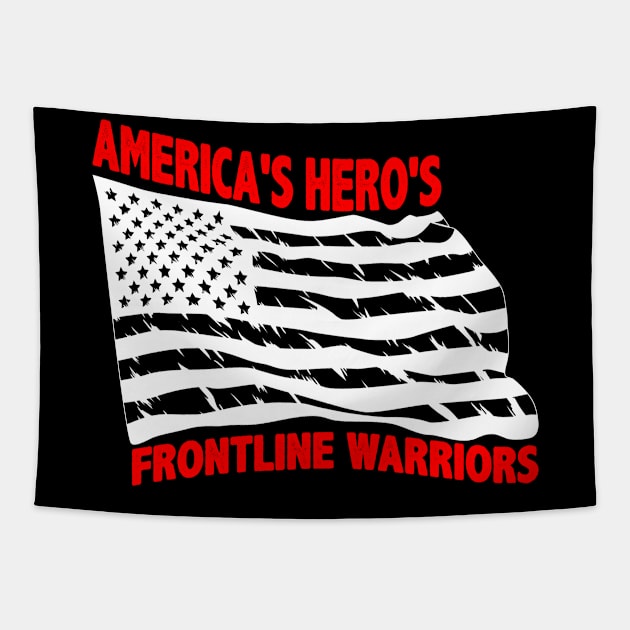 America's Hero's Front Line Warriors Tapestry by Mommag9521