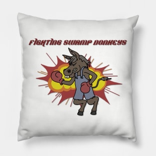 Fighting Swamp Donkeys Pillow