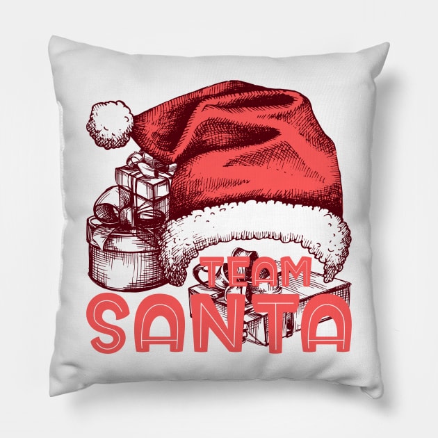 Team Santa Christmas Family Matching Pillow by Happy Shirt