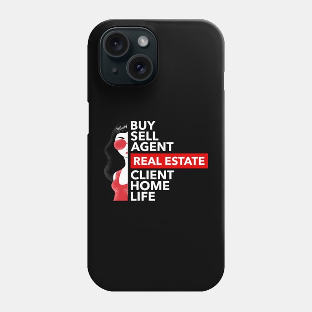 Real Estate Words Woman Phone Case by The Favorita