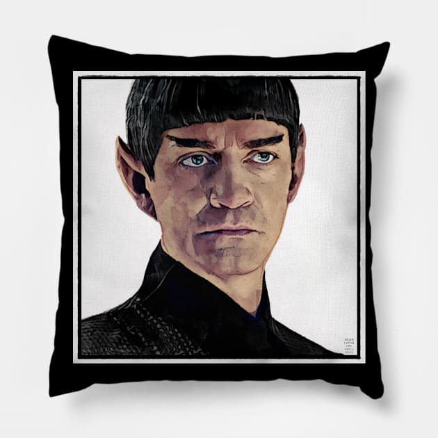 Disco Space Dad Watercolor and Ink Portrait Pillow by OrionLodubyal