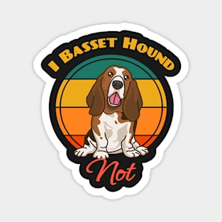 I Basset Hound Not Dog puppy Lover Cute Sunser Retro Funny Magnet