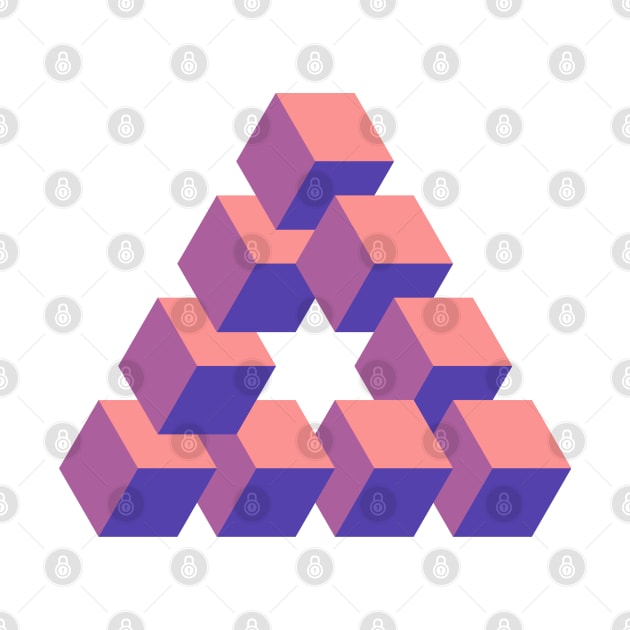 Optical illusion triangle #5-  Instant peach & purple by DaveDanchuk