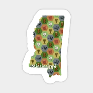 Mississippi State Map Board Games Magnet