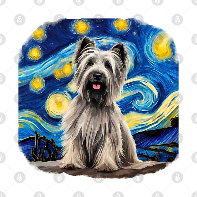 Skye Terrier Night by Doodle and Things