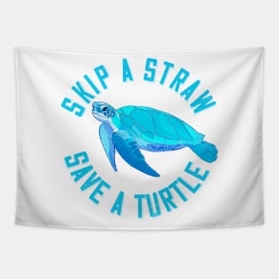 Skip a Straw, Save a Turtle Tapestry